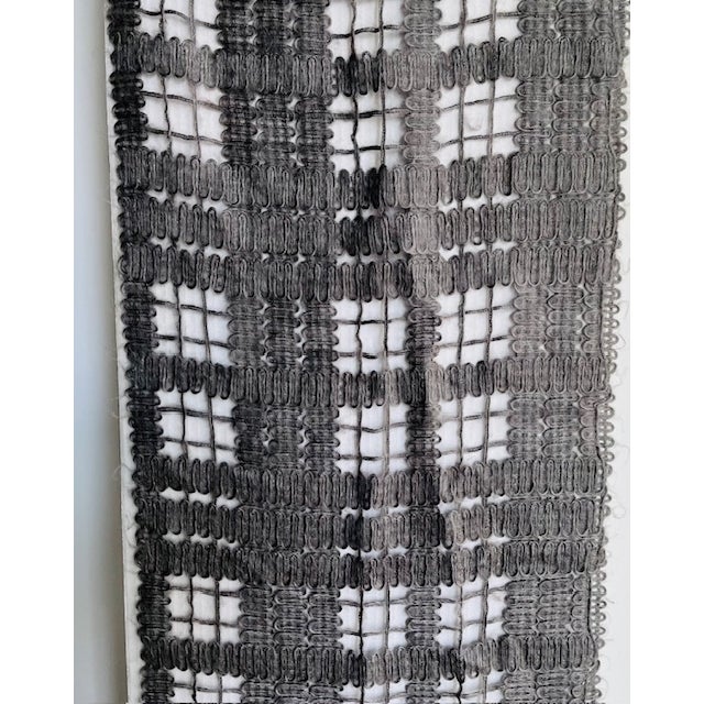 Modern Burberry Mohair Macrame Windowpane Wrap Scarf, Brand New, Made in Italy, Medium Gray For Sale - Image 3 of 10