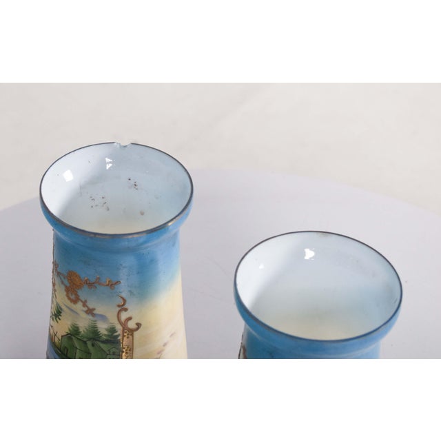 Glass Glass Vases with Wide Mouths, 1910s, Set of 2 For Sale - Image 7 of 9