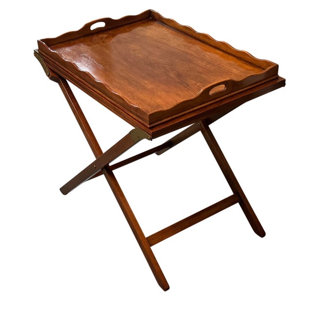 Brown Mahogany Party Butler Expandable Server by Baker For Sale - Image 8 of 12