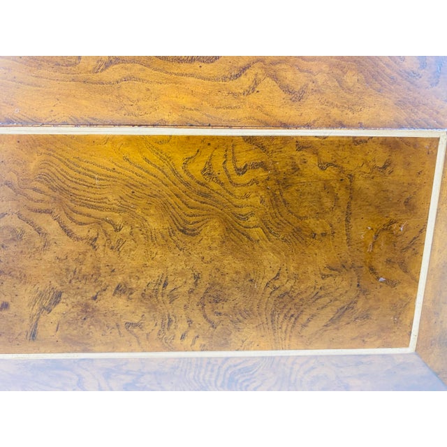 Vintage Burled Walnut With Faux Ivory Dresser Box After Maitland Smith. For Sale - Image 4 of 11