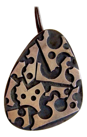 James Parker Sterling Silver San Diego Modernist Puzzle Pendant
