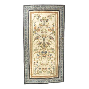 19th Century Chinese Silk Embroidered Forbidden Stitch Textile Panel