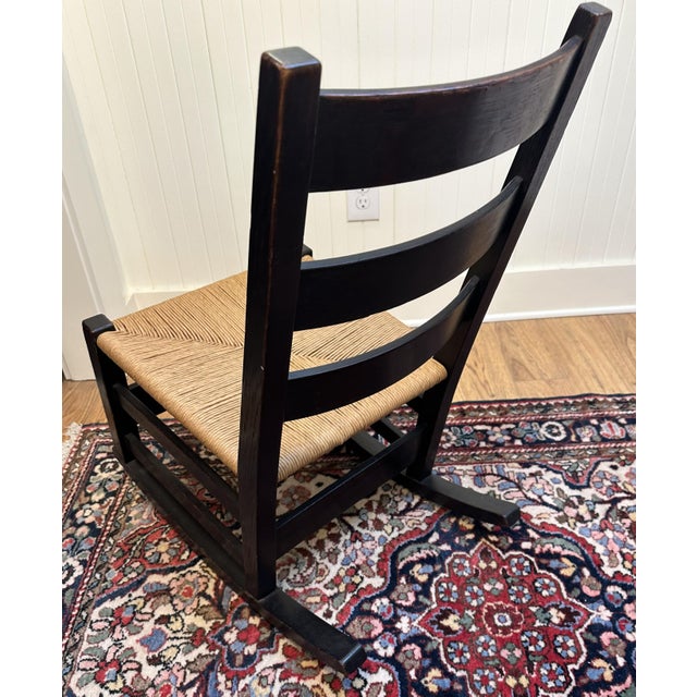 Early 20th Century Gustav Stickley Oak Rocking Chair Model No. 305 For Sale - Image 9 of 14