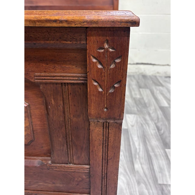 Antique Full Size Victorian Eastlake Monumental Carved Walnut Bed For Sale - Image 9 of 11