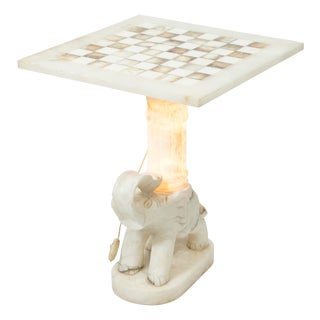 Vintage Elephant Onyx Game Table, 1950s For Sale