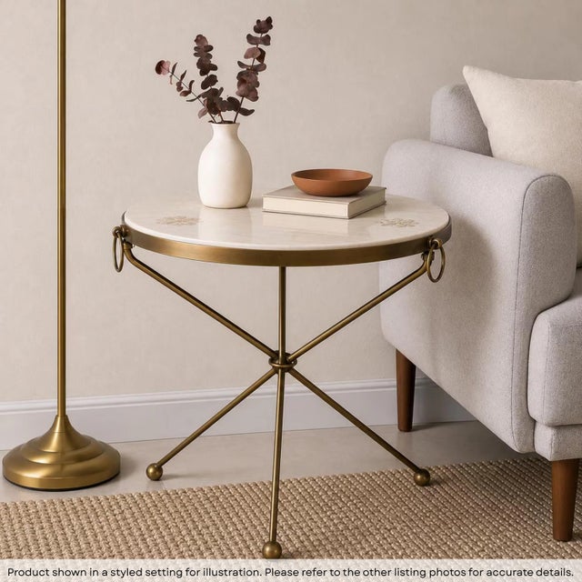 Transform your home into a sanctuary of sophisticated style with our Modern Mother of Pearl Inlay Side Table. This...