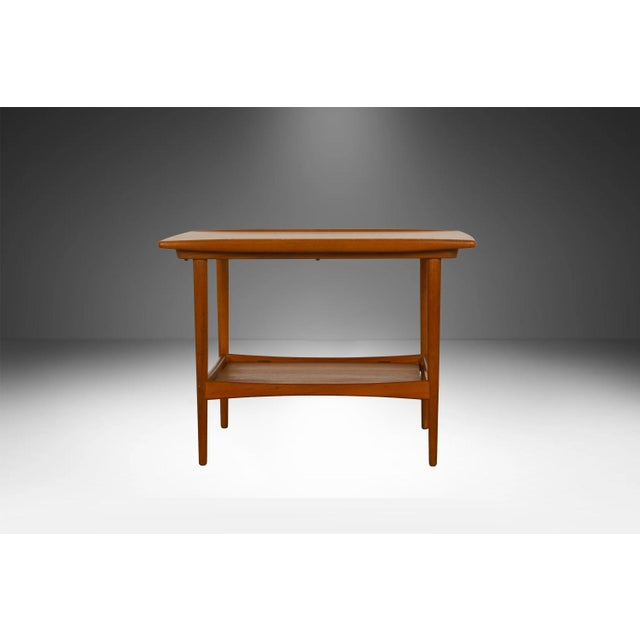 Brown Danish Modern Teak Side Table Lower Shelf Attributed to Moreddi 1960s For Sale - Image 8 of 11
