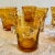 Set of six vintage Italian amber cocktail glasses by Vietri featuring hand-applied glass prunts for a distinctive tactile...