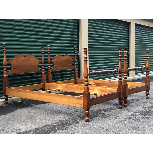 Stickley Vintage Solid Cherry Twin Beds a Pair Chairish
