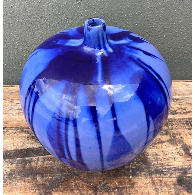 Vintage Drip Glazed Ceramic Vase For Sale - Image 11 of 12