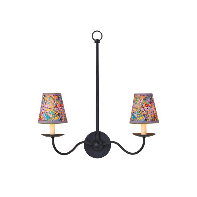 Currey & Company Currey & Company Marble Multi-Color Paper Tapered Chandelier Shade For Sale - Image 4 of 8
