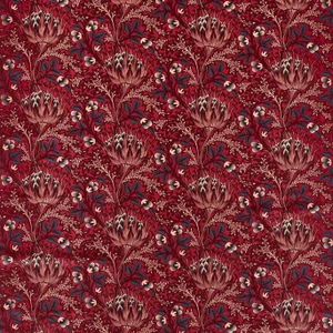 Morris & Co Artichoke Velvet Fabric in Barbed Berry