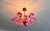 1980s Italian Style Pink Floral Crystal Flush Mount Chandelier, 3-Light For Sale - Image 9 of 17