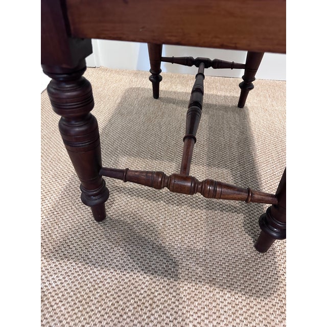 Early 19th Century Early 19th Century English Walnut Bench With Zebra Epingle Cushion For Sale - Image 5 of 9