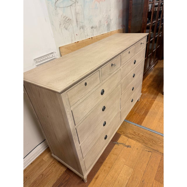 Wood Restoration Hardware Maison 12 Drawer Dresser, Light Oak For Sale - Image 7 of 12