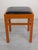Wood Vintage Orange Pouf in Black Faux Leather, 1950s For Sale - Image 7 of 12