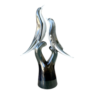 Vintage Italian Murano Seguso Glass Birds