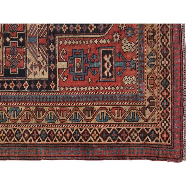 Early-20th century, antique Caucasian Kazak carpet. Hand-woven, professionally washed.