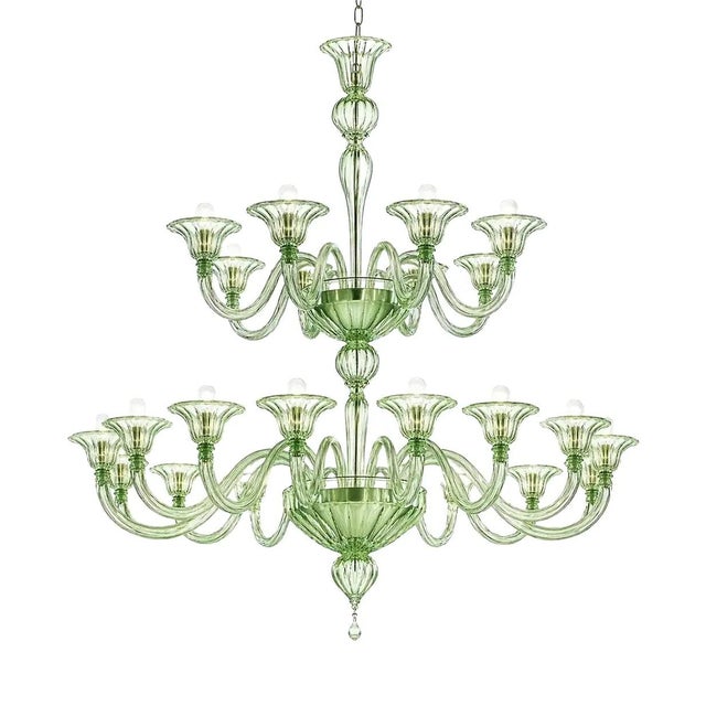 Murano Glass Chandelier with Rigadin Detailing by Simoeng for Simoeng For Sale - Image 4 of 4