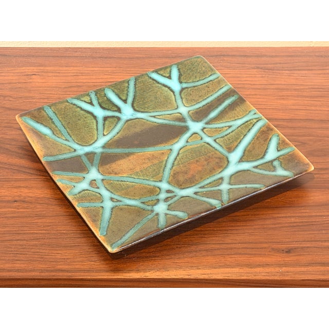 Blue Square Studio Ceramic Bowl by Pirjo Nylander, Finland, 1960s For Sale - Image 8 of 8