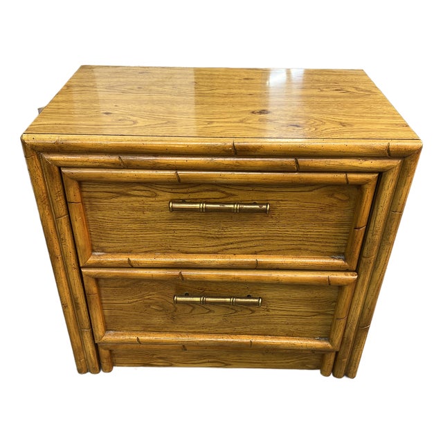 Vintage Faux Bamboo Night Stand by Lea For Sale