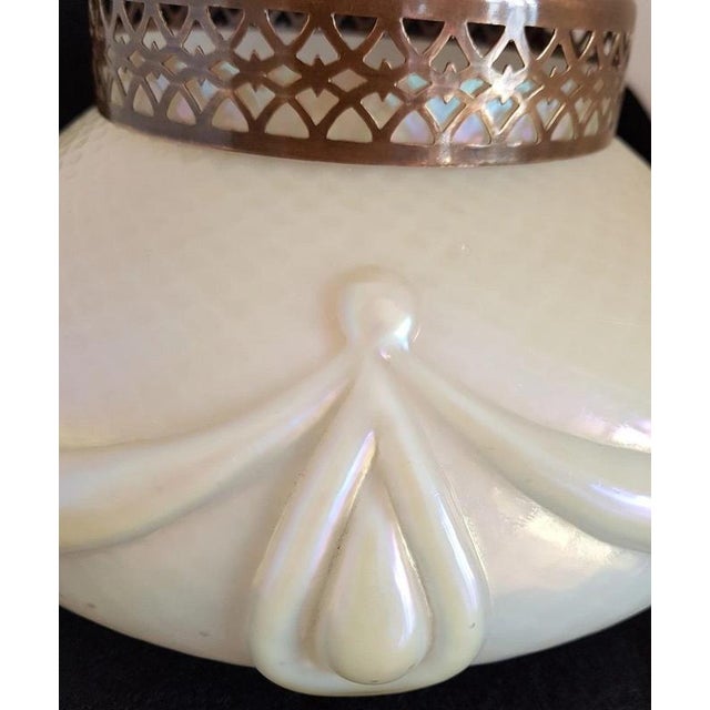 Edwardian Iridescent Glass Rose Bowl with Original Cover, 1910s For Sale - Image 11 of 13