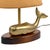 Vintage 1970s Brass Whale Table Lamp W/ Walnut Wood Base & Grasscloth Shade For Sale - Image 12 of 18
