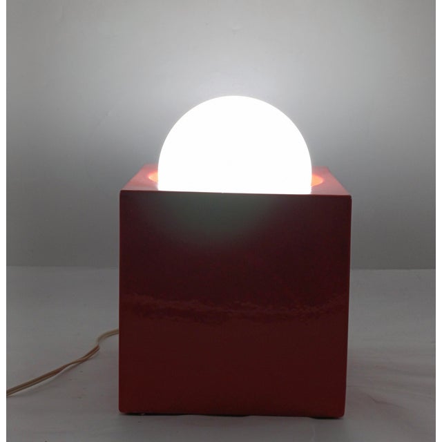 Red Ceramic Table Lamp by Enzo Bioli for Il Picchio, Italy, 1960s For Sale - Image 9 of 10