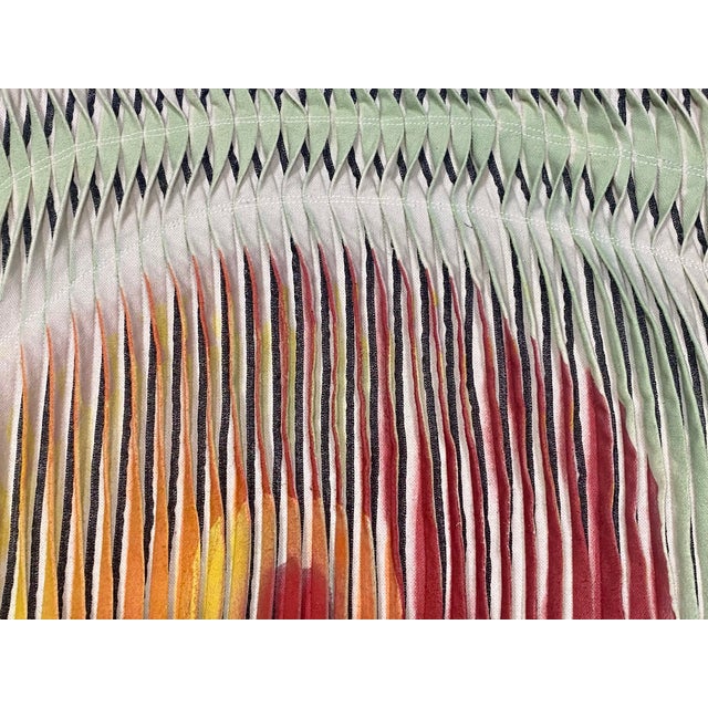 Textile sculpture painting wave and relief effect by contemporary multicolored pleating. Ref Fluid Painted paintings and...