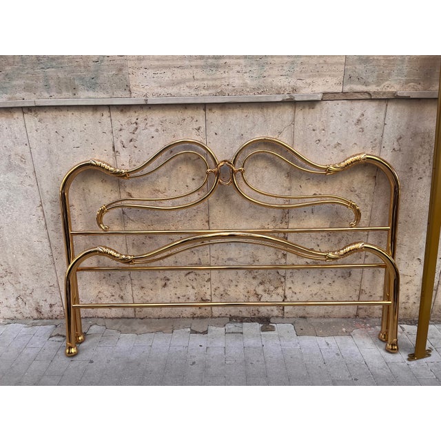 Liberty Double Gold Bed, 1950s For Sale - Image 6 of 9