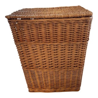 Rattan Hamper, Vintage For Sale