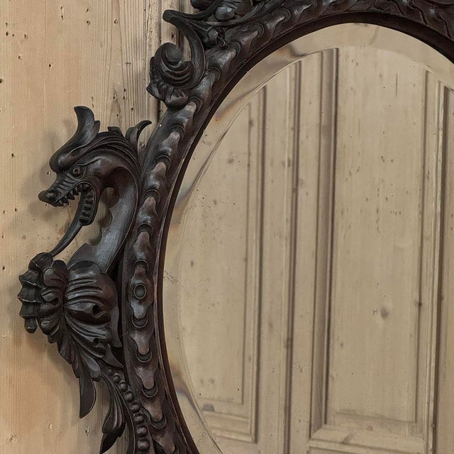 Late 19th to Early 20th Century Renaissance Revival Hand-Carved Beveled Mirror For Sale - Image 9 of 14