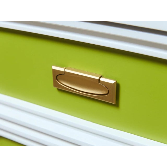 Mid-Century Modern Space Age 60’s Olive Green and White Desk For Sale - Image 3 of 12