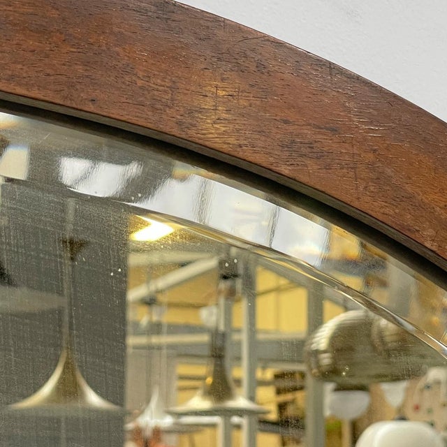 Italian Art Deco Oval Wall Mirror in Wood, 1940s For Sale - Image 11 of 18