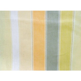 Vintage Apricot Sherbert Stripe Drapery Weight Fabric 8yd For Sale