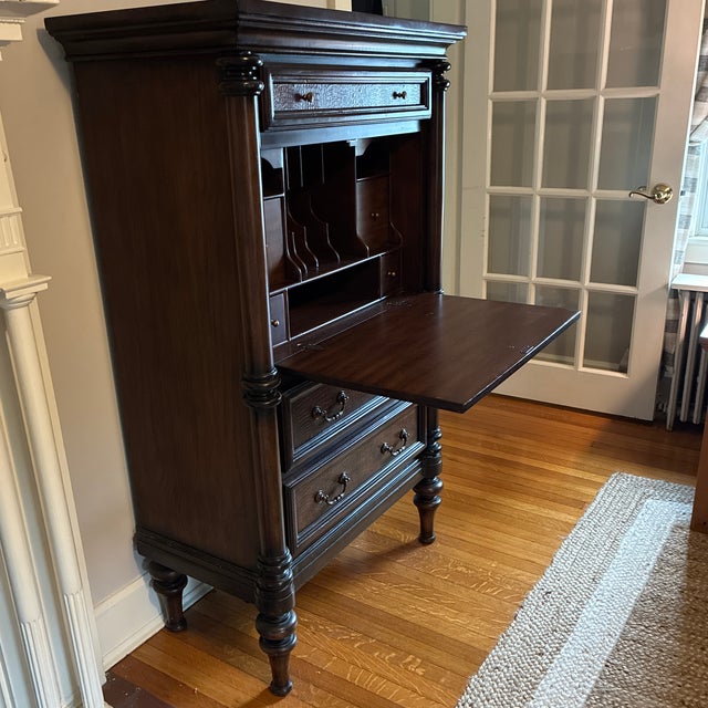 1990s Alligator Embossed Secretary Desk For Sale - Image 4 of 6
