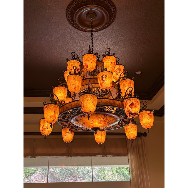 Spanish Revival Maitland Smith Chandelier For Sale - Image 3 of 4