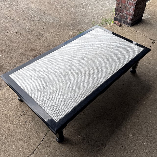 Large Mid-Century Modern Mosaic Tile Top Coffee Table, Designer Unknown For Sale - Image 9 of 9
