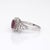 Contemporary Ruby Diamond Ring Estate 14k White Gold Vintage Cocktail Band Jewelry Sz 8 For Sale - Image 3 of 7