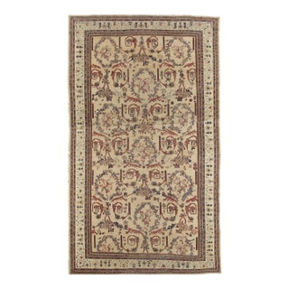 Antique Persian Sultanabad Carpet Handmade Oriental Rug, Ivory, Gold, Green Blue For Sale