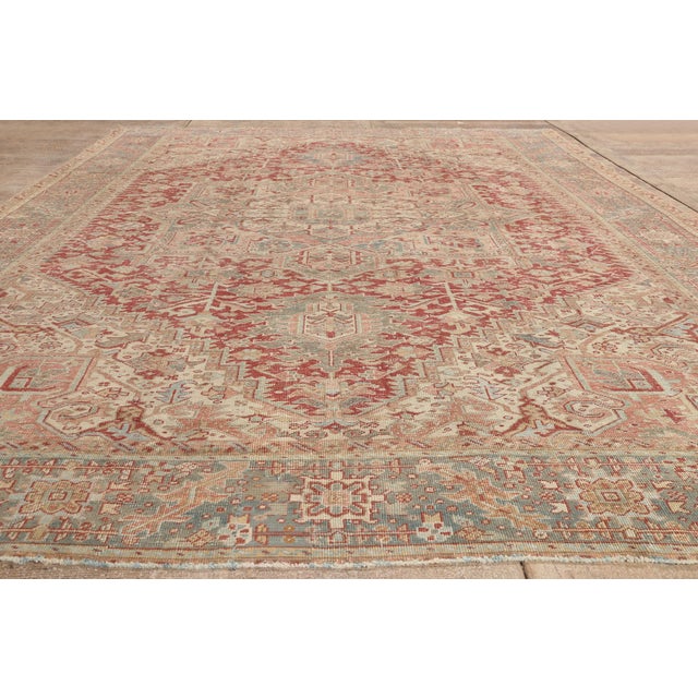 Antique Persian Heriz Rug, 09'04 X 13'00 For Sale - Image 9 of 10