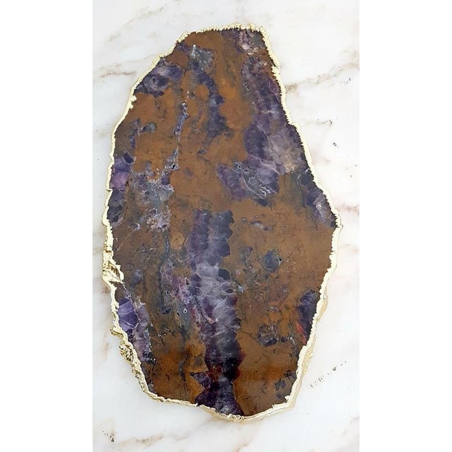 Stone Modernist Agate Cheese Board Set with Knives and Coasters, India, Set of 6 For Sale - Image 7 of 10