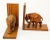 Art Deco Wooden Asian Elephant Bookends Hand Carved Rosewood India 1940s For Sale - Image 4 of 12