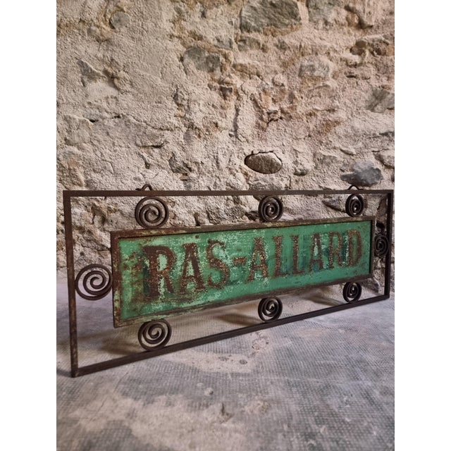 Antique French Double-Sided Shop Sign in Iron Frame, 1890s For Sale - Image 6 of 18