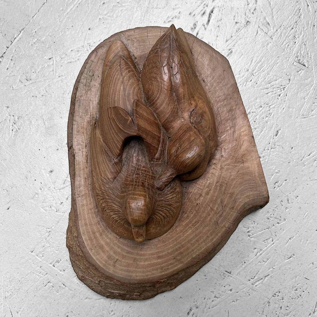 1940s Japanese Waterfowl in Carved Wood, 1940s For Sale - Image 5 of 18