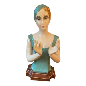 Vintage Art Deco Lady Torso Mannequin, Chalkware/Plaster