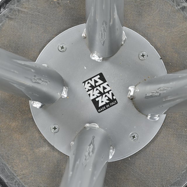 Metal and Leather Golia Stools by Maurizio Peregalli for Zeus, 1993, Set of 4 For Sale - Image 6 of 7