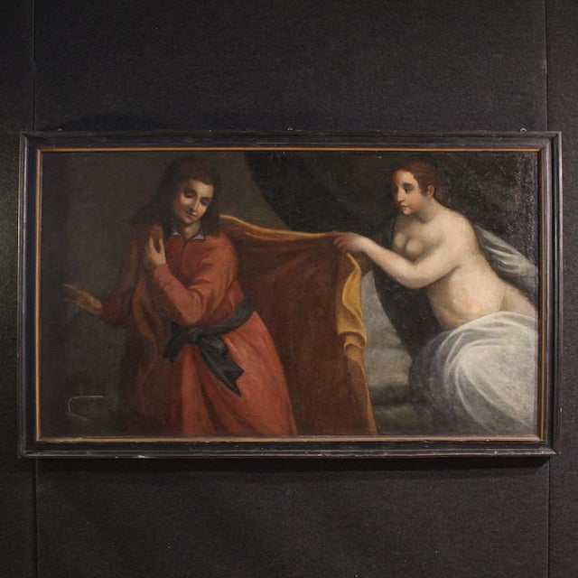 Italian Artist, Joseph and Potiphar's Wife, Nude, 1670, Oil on Canvas For Sale - Image 14 of 16
