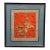 19th-Century Qing Chinese Red Silk & Gold-Thread Buddhist Lion Embroidery For Sale