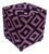 Boho Chic Black/Purple Handmade Kilim Upholstered Ottoman For Sale